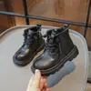 Botas Martin para Niños Botas Casuales de Algodón Retro 2026 Invierno Botines Cortos con Felpa para Niños Estilo Coreano Botas Pequeñas de Cuero Cálidas