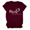 Amazon Ebay Estación Independiente Camiseta Cómoda y Versátil para Mujer Mimi Pray Hug Love Cuello Redondo Manga Corta