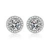 Aretes de moissanita simulación de transmisión en vivo para mujer estilo Ins amor plata de ley S925 circonita seis garras aretes de moissanita aretes