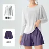 Conjunto de yoga de doble cara con tacto natural de hilo de bambú para mujer, top deportivo holgado, fresco, ligero, transpirable, conjunto versátil