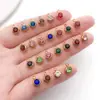 Accesorios de Joyería de Aleación DIY Incrustados con Diamantes de Colores Colgante Pequeño para Collar Pulsera de las Doce Piedras de Nacimiento del Zodiaco