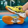 Tênis de Badminton de Grau Profissional para Exportação com Fivela Giratória, Unissex, Ultraleve, Antiderrapante, Absorvente de Choque, Tênis Esportivo sem Cadarço