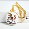 Reloj de Bolsillo de Caballo Pintado Color Oro, Reloj de Bolsillo Clásico Nostálgico con Patrón, Se Puede Imprimir para Regalo, Reloj de Cuarzo para Hombres y Mujeres, Venta al por Mayor de Fábrica