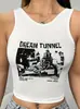Ropa Transfronteriza Europea y Americana 2024 Y2K Sexy Ajustado Fresco Cintura Corta Sin Mangas Chal Estampado Mismo Estilo de Ins Aspecto Adelgazante
