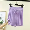 Shorts finos de modal con cordones para primavera y verano para mujer, talla grande, pantalones casuales holgados, pantalones de pierna ancha, adecuados para usar al aire libre y en casa