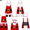 Venda Quente Transfronteiriça Avental Estampado de Natal Conjunto de Macacão à Prova de Óleo e Anti-Sujeira para Cozinha Suprimentos para Festa de Feriado Atacado