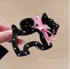 Presilha de Laço de Cachorro com Bolinhas para Mulheres 2025 Novo Estilo Cabelo Meio Preso Presilha Tubarão Presilha de Cabelo Acessórios de Cabelo na Parte de Trás da Cabeça