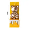 Estilo ins decoração de bolo de aniversário de desenho animado velas flores chapéus de festa urso de pelúcia rosto sorridente corações velas de aniversário infantil
