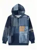 Sudadera Popular Transfronteriza Imitación Mezclilla Estampado Digital Casual Sudadera con Capucha Manga Larga Bolsillo con Solapa Pantalones Sudadera con Capucha