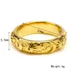 Anillo de acero de titanio con patrón de estilo palaciego retro transfronterizo europeo y americano para mujer, nicho, alta calidad, lujo ligero, joyería chapada en oro