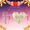 Set de Llaveros de Rompecabezas de Madera con Forma de Corazón para Pareja Regalo Romántico para el Día de San Valentín Colgante Creativo para Pareja