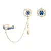 Exquisito Set de Aretes y Anillo del Viajero de la Serie Banquete Nocturno, Delicado y Lujoso, Accesorios para Orejas Periféricos de Anime/Juego Ins