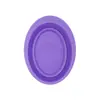 Tigela de Lavagem de Silicone Dobrável Esponja de Pó Tigela de Lavagem Pad Ferramenta Universal de Limpeza de Pincéis de Maquiagem Tigela de Lavagem Oval para Pincéis de Maquiagem