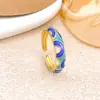 Anel Moda Retrô Esmalte Cloisonné Padrão Anel Acessórios Nicho Alto Padrão Colorido Dopamina Lembrança Acessórios