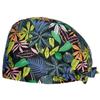 Gorro Quirúrgico Estampado Algodón Puro Ajustable con Botón con Banda Absorbente de Sudor Color Sólido Gorro de Sala de Operaciones para Doctor Gorro de Enfermera UCI