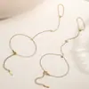 Aogu Venta Cruzada Popular Simple y Versátil Acero Inoxidable Galvanizado al Vacío Estrella de Ocho Puntas Cadena de Muñeca para Mujeres Joyería de Mano Nicho Ins