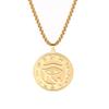 Collar de Acero de Titanio Transfronterizo para Hombre, Collar de Moneda Redonda de Acero Inoxidable Hip-Hop para Hombre Moderno Personalizado, Cadena de Suéter para Hombre y Mujer