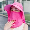 Sombrero para Mujer, Sombrero de Sol de Verano, Cubre Rostro, Ciclismo, Exterior, Plegable, Sombrero de Sol para Playa, Sombrero de Ala Ancha, Sombrero de Sol, Protección UV