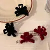 Grampo de Cabelo com Laço de Veludo de Alta Qualidade para Mulheres, Prendedor Pequeno Lateral para Cabelo Quebrado, Clipe Pequeno, Prendedor Frontal para Franja, Acessório de Cabeça