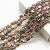 En stock, colgante de cristal de color galvanizado con forma de agujero medio cuadrado oblicuo de 12 mm, accesorios para el cabello DIY, cadena para teléfono móvil, material de cristal