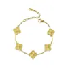Pulseira Feminina Sorte Trevo de Quatro Folhas Mais Vendida Transfronteiriça Estilo Designer Ouro Doce Corrente de Presente Joia