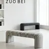 Banco de Diseñador Moderno Sencillo, Banco de Extremo de Cama de Lujo Ligero para Uso Doméstico, Banco Sofá Rayado, Banco para Entrada, Banco Largo para Casa de Huéspedes