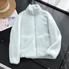 Fabricantes Mayoristas de Ropa Femenina Transfronteriza Moda Nueva Otoño e Invierno 2025 Chaqueta Cálida de Forro Polar Doble Cara con Cremallera y Cuello Alto