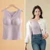 Ropa Interior Térmica para Mujer con Terciopelo Cepillado, Chaleco Nuevo de Otoño e Invierno con Almohadilla en el Pecho, Top de Capa Base Sin Costuras, Camiseta Térmica