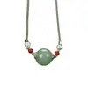 Lámpara Colgante de Aventurina Natural Verde Claro Mariposa Calabaza Cisne Kou de Paz Cadena para Clavícula Collar Colgante