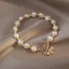 Pulseira Francesa de Pérolas Irregulares Céu Estrelado, Luxo Leve, Pulseira de Moda de Alta Qualidade, Pulseira Exquisita e Elegante de Temperamento para Mulheres