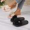 Comercio Electrónico Transfronterizo Tallas Grandes Verano 2026 Nuevas Sandalias Mujer Flor Perla Punta Abierta Planas de Una Correa Sandalias Mujer Al por Mayor