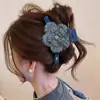 Nuevo Clip de Flor de Lana Otoño e Invierno para el Cabello de Mujer en la Parte Posterior de la Cabeza, Diadema con Pinza de Tiburón, Pinza para el Cabello con Gran Volumen, Accesorios para el Cabello