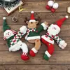 Nuevos Clips para Cortinas de Papá Noel y Muñeco de Nieve con Velcro, Soportes de Cortina Navideños Tejidos Rojos y Verdes, Decoraciones para el Hogar