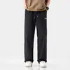 Ropa de Hombre Xintang 2026 Primavera Nuevo Pantalón Ancho Holgado Estilo Americano con Elementos de Tres Rayas, Pantalón Deportivo Recto Largo Hasta el Suelo