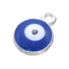 Accesorios de joyería DIY de aleación 6/10 mm gota de aceite de doble cara ojo maligno estilo turco colgante de pulsera ojos azules