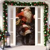 2026 Nova Cortina de Porta Banner de Natal Decoração de Fundo para Fotos ao Ar Livre com Papai Noel e Filhote