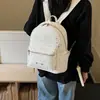 Mochila Casual Versátil com Padrão de Estrelas para Mulheres, Estilo Coreano Exquisito, Nova Mochila Branca 2026, Bolsa Escolar