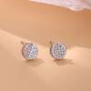 Jufeng S925 prata brincos de diamante redondo novos brincos geométricos simples moda brincos de zircão de strass personalizados