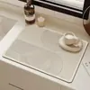 Tapete Drenante de Terra de Diatomáceas Estilo Coreano Transfronteiriço, Jogo Americano Absorvente para Cozinha, Tapete Secador de Copos e Tigelas para Balcão de Bar, Tapete Isolante Térmico Sem Lavagem