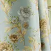 Tela de Cortina Opaca para Oscurecer Cortina Floral Europea Cortina Moderna Simple para Sala de Estar Dormitorio Cortina de Piso a Techo Producto Terminado Aislamiento Térmico