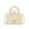 Bolso Cruzado Tejido de Perlas Estilo Chanel para Mujer 2024 Nuevo Lindo Hada Bordado Versátil Portátil Bolso de Hombro Moderno