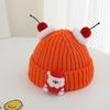 Gorro Navideño Lindo de Invierno Gorro de Lana para Niños Color Sólido Cálido Gorro de Punto para Bebés de 2 a 7 Años Exportación