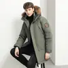 Chaqueta de Plumas con Cuello de Piel para Hombre 2022 Invierno Versión Mediana y Larga Marca de Moda Abrigo Casual Holgado Chaqueta de Plumas Engrosada Ropa para Hombre