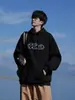 Fornecimento direto da fábrica suéter pesado 250g americano estampado com forro de fleece masculino outono e inverno hip-hop meninos casaco com capuz esportivo