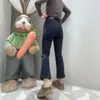 Jeans de Verano 2026 para Mujer Tallas Grandes para Figuras Petites, de Cintura Alta, Corte Ajustado, Pierna Recta Estrecha, Elásticos, Pantalones Ligeramente Acampanados