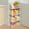 Prateleira de Armazenamento de Cozinha Multicamadas de Chão para Frutas e Legumes Carrinho Móvel Doméstico Prateleira de Armazenamento de Brinquedos para Banheiro Sala de Estar