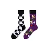 Calcetines de Moda Originales Asimétricos Estilo AB para Mujer Calcetines de Algodón de Verano Zhejiang Arte de Dibujos Animados Personalizado Calcetines de Algodón de Tubo Medio para Hombres y Mujeres