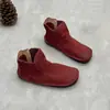 Sapatos Artísticos Femininos de Couro Genuíno, Bico Redondo de Couro Bovino, Faixa Elástica Costurada, Salto Baixo, Sapatos Femininos Retrô de 25 Anos, Botas Femininas Casuais de Cano Curto, Botas Individuais