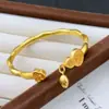 Pulsera Estilo Chino Oro Arena Vietnamita Candado de Paz Estilo Chino Calabaza Vaina de Loto Pulsera Propicia Joyería de Mano Retro Regalo