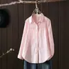 Camisa Lisa de Color Sólido Transfronteriza Europea y Americana para Mujer en Amazon con Cuello de Solapa, Pliegues Verticales en el Pecho, Corte Holgado, Hombros Caídos, Blusa Versátil para el Trabajo